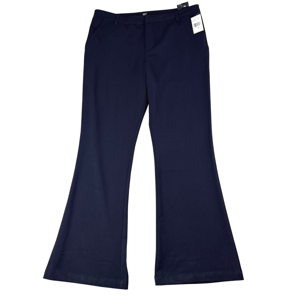 Kut from the Kloth 16 Navy Stella High Rise Flare Trousers KB67101 Workwear NWT